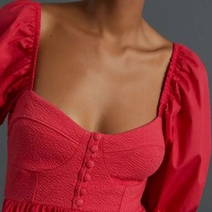 Maeve Puff-Sleeved Sweetheart Mini Dress 💃